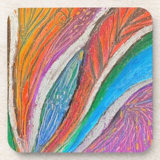 優しい花の咲くコースター - 繊細な花柄パターン コースター (正面)