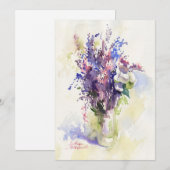 優しい花の組曲 - 手描き 招待状 (正面/裏面)