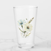 優しい花びら:ソフトブルーとクリーム色の花