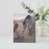 優しい草原 | 馬のアート | ポストカード (スタンド正面)