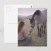 優しい草原 | 馬のアート | ポストカード (正面/裏面)