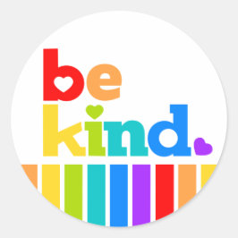 優しい虹のスローガン文字とハートグラフィック ラウンドシール