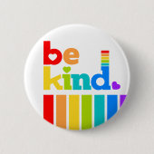 優しい虹色のグラフィックスローガンである 缶バッジ (正面)