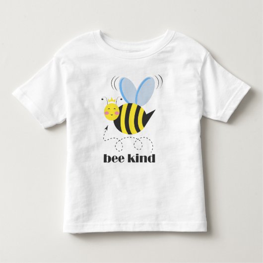 優しい蜂のプリンセス 王冠とスローガン Bee Kind トドラーTシャツ (正面)