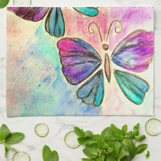 優しい蝶 – キッチンタオル (折り畳み)