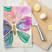 優しい蝶 – キッチンタオル (四つ折り)