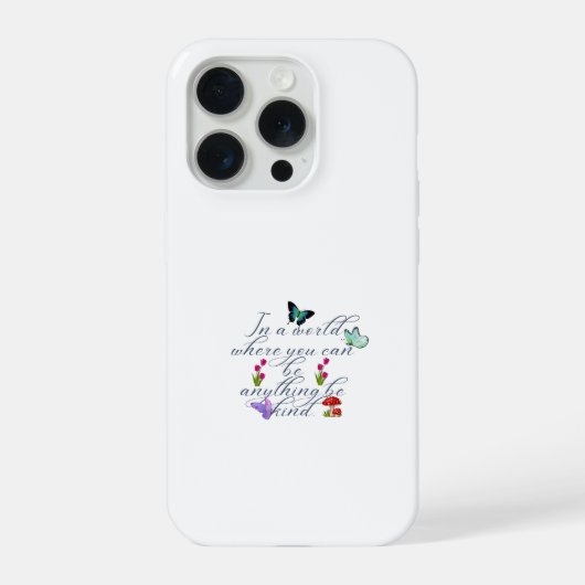 優しい蝶「優しく」フレーズ 美容 スリム iPhoneケース (裏面)