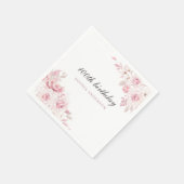 優しい赤面エレガントの花100th誕生日パーティー スタンダードカクテルナプキン (角)