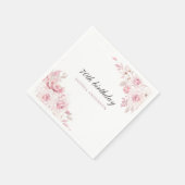 優しい赤面エレガントの花70th誕生日パーティー スタンダードカクテルナプキン (角)