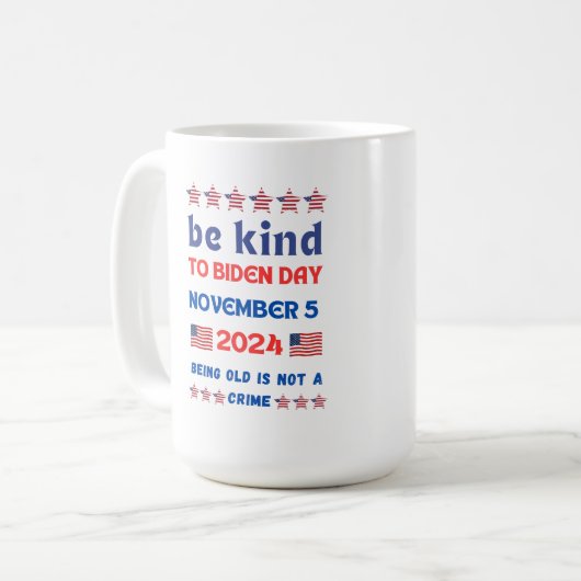 優しい選挙2024ジョーバイデン氏私は歳ではない コーヒーマグカップ (正面左)