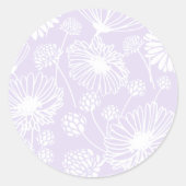 優しい開花（白） | ラベンダー) ラウンドシール (正面)