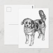 優しい陰影の犬がクリスマスの華やぎを分かち合う ポストカード (正面/裏面)
