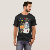 優しい雪だるまパズル 自閉症啓発 面白い家族 Tシャツ (正面フル)