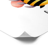 優しい黄色とピンクのハチの子供部屋 ポスター (角)