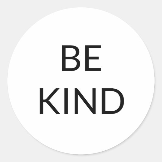 優しい、白黒ミニマル ラウンドシール (正面)