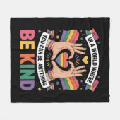 優しいLGBTQになれる世界で フリースブランケット (正面(横))