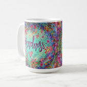 優しかわいらしいフローラブルー感動的マグ コーヒーマグカップ (正面左)