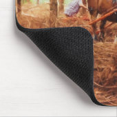 優しき巨人 - 森で丸太を運ぶドラフト馬 マウスパッド (コーナー)