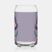 優しくかわいい花の女の子前向き ガラス缶 (右)