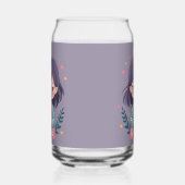 優しくかわいい花の女の子前向き ガラス缶 (左)