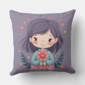 優しくかわいい花の女の子前向き クッション (裏面)