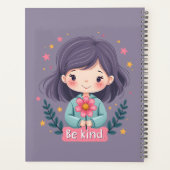 優しくかわいい花の女の子前向き プランナー手帳 (裏面)