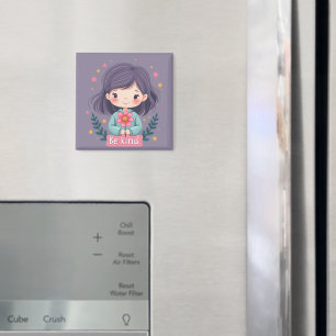優しくかわいい花の女の子前向き マグネット