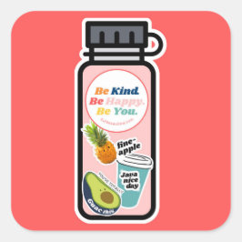 優しくしなさい。幸せになれ。お前だ。ウォーターボトルシール スクエアシール