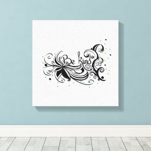 優しくせよ感動的書引用文 キャンバスプリント (インサイチュ (ウッドフロア))