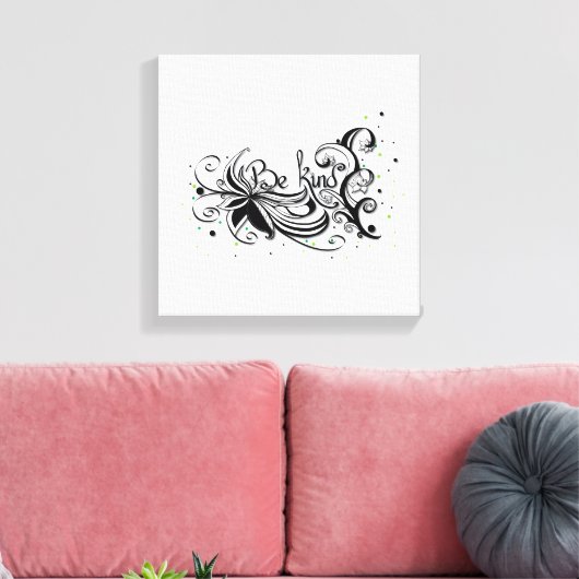 優しくせよ感動的書引用文 キャンバスプリント (インサイチュ (リビング))