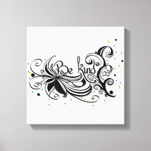 優しくせよ感動的書引用文 キャンバスプリント (正面)