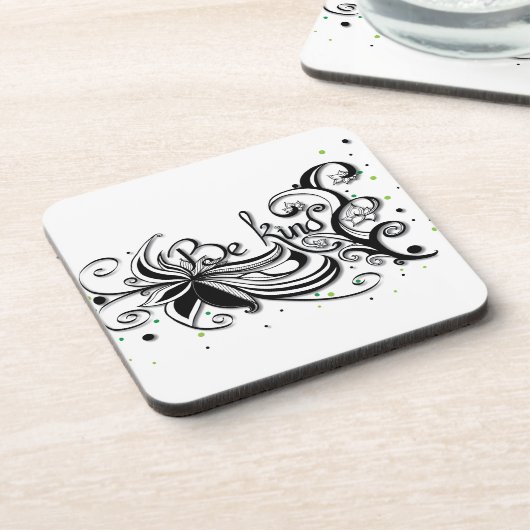 優しくせよ感動的書引用文 コースター (左側)