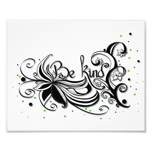 優しくせよ感動的書引用文 フォトプリント            (正面)