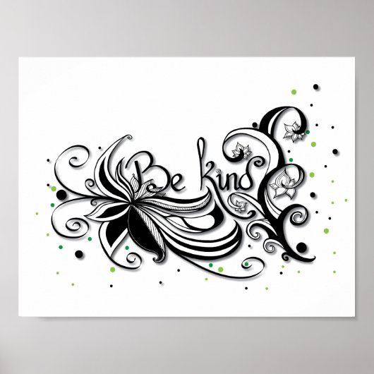 優しくせよ感動的書引用文 ポスター (正面)