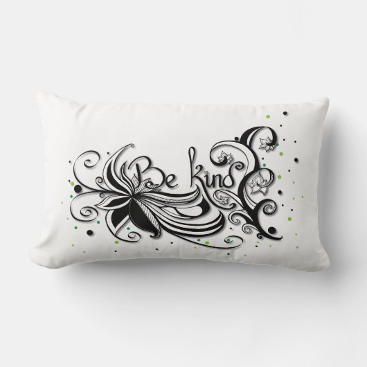 優しくせよ感動的書引用文 ランバークッション (正面)