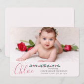 優しく優しい写真誕生の発表 案内状 (正面/裏面)