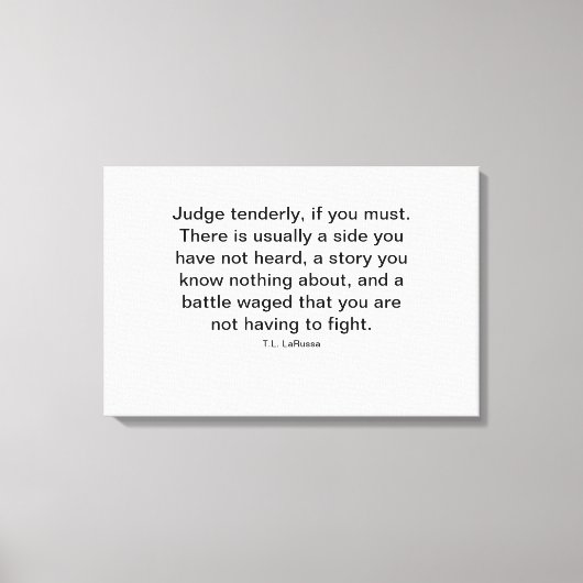 優しく判断もししろ キャンバスプリント (正面)