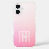 優しく淡くグラデーションするピンクとイニシャル Case-Mate iPhoneケース (裏面)