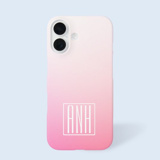 優しく淡くグラデーションするピンクとイニシャル Case-Mate iPhoneケース