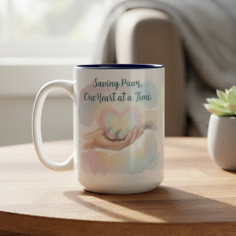 優しさあふれる水彩画 Saving Paws One Heart ツートーンマグカップ