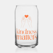 優しさが大切 - ハート＆ハンズ デザインのキャングラス ガラス缶 (正面)