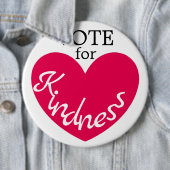 優しさに投票かわいいピンクのハート巨大 缶バッジ (インサイチュ)