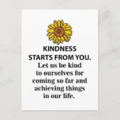 優しさの名言 インスピレーション クォート ひまわり 優しさ ポストカード (正面)