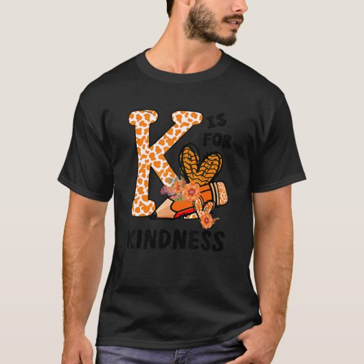 優しさの団結の日 オレンジ色 いじめ撲滅 先生 Tシャツ (正面)