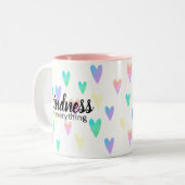 優しさは全て虹のグラデーションハートピンク ツートーンマグカップ (正面左)