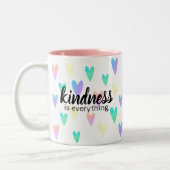 優しさは全て虹のグラデーションハートピンク ツートーンマグカップ (左)