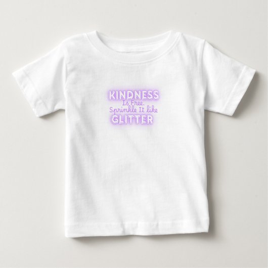 優しさは無料、キラキラ振りまいて ベビーTシャツ (正面)