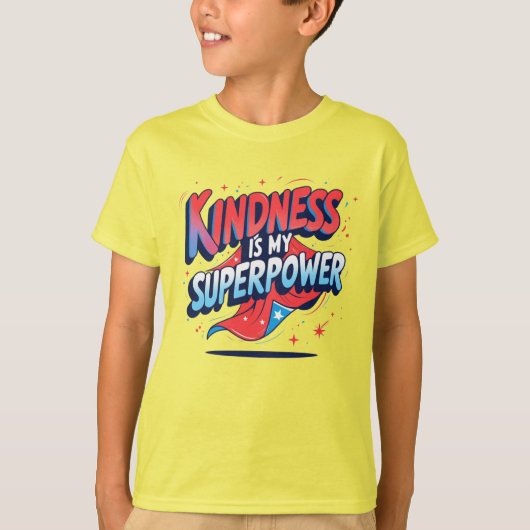 "優しさは私のスーパーパワー" ボーイズTシャツ Tシャツ (正面)