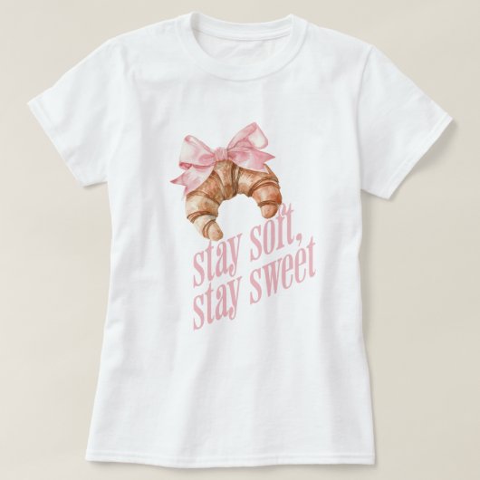 優しさを保ち、甘さを保て クロワッサン Bow Tシャツ (デザイン正面)