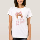 優しさを保ち、甘さを保て クロワッサン Bow Tシャツ (正面)
